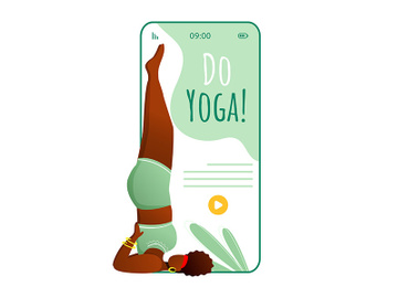 Do yoga smartphone interface vector template preview picture