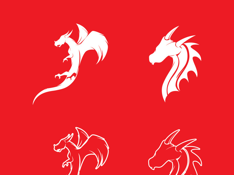 Dragon illustration icon design template vector