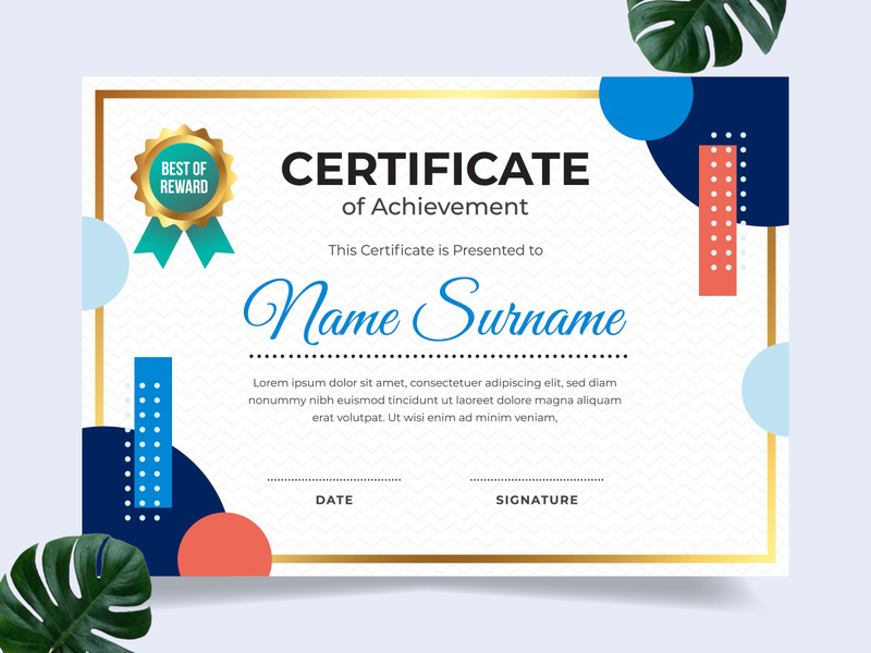 Modern certificate design template