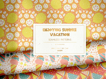 Enjoying Summer Vacation Vector Patterns preview picture