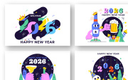 12 Happy New Year 2026 Illustration