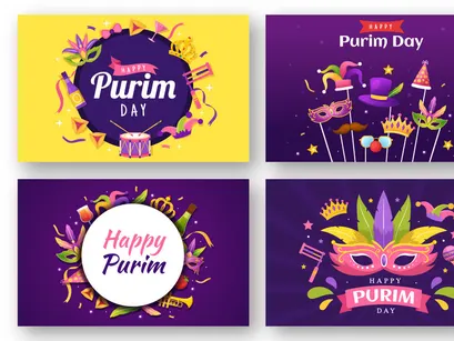 17 Happy Purim Day Illustration