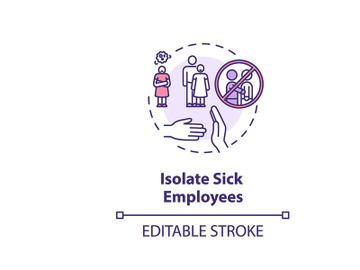 Isolate sick employees concept icon preview picture