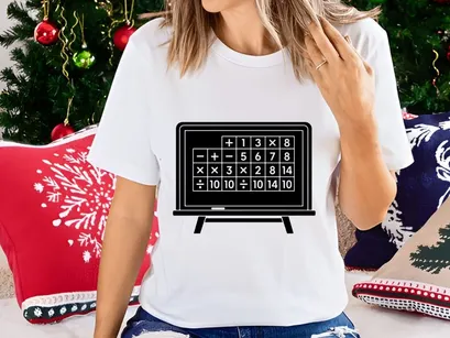 Math Blackboard with Equations and Numbers