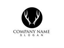 Deer Antlers Logo Template Illustration Design.