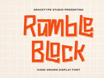 Rumble Block | Hand Drawn Display Font preview picture