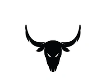 Retro vintage bull head horns logo.