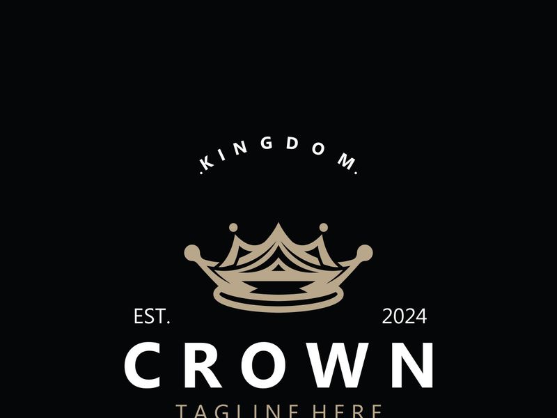 Crown logo simple design template. Vintage Crown Logo Royal King Queen concept symbol icon