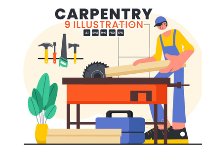 9 Carpentry Workshop Illustration