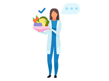 Doctor with healthy food flat vector illustration preview picture
