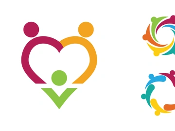 Adoption care community network and social logo design preview picture