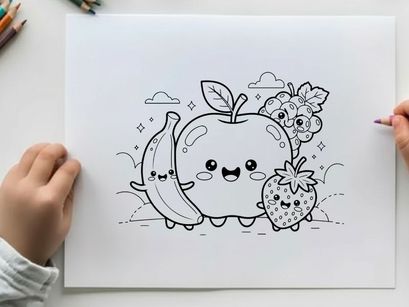 Cute fruits and bottle friendship vector illustration flat design