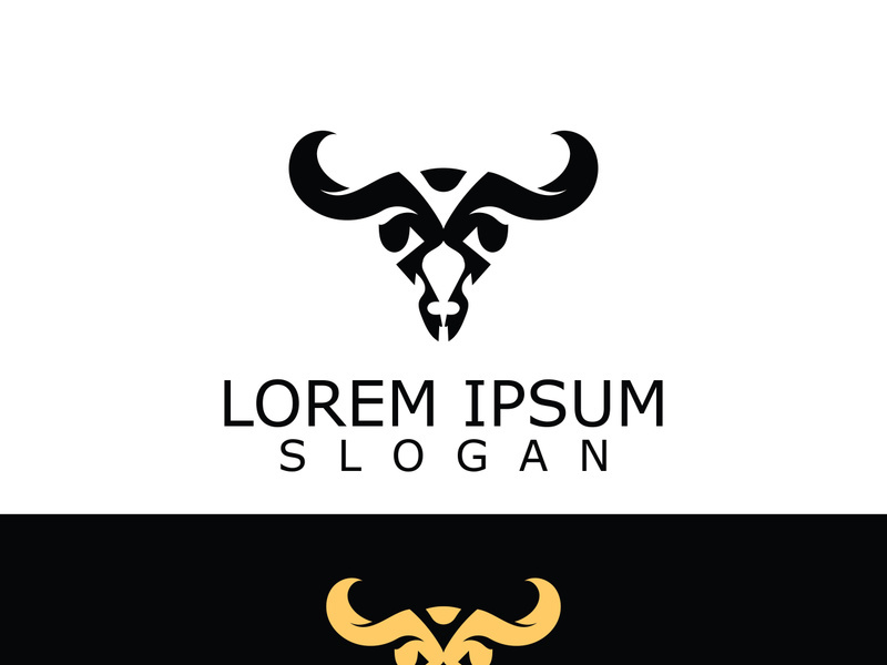 Horns Animal bull simple logo design vector template