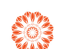 Traditional Asian colorful floral pattern Stained glass mosaic logo tile design inspiration