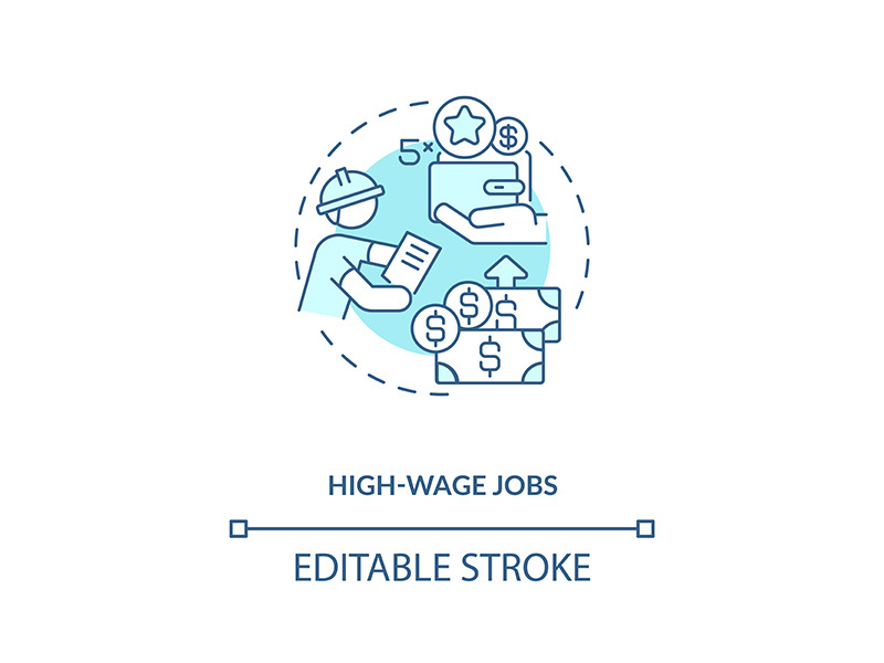High-wage works concept icon