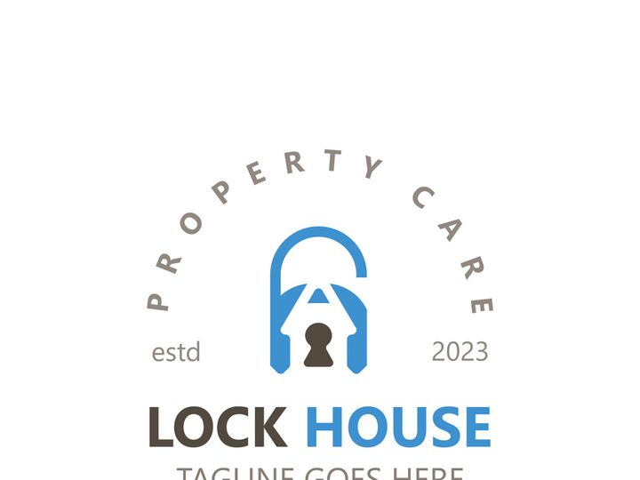 Lock House secure logo design, smart key home vector concept template
