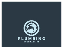 Plumbing logo vector design template. water pipe logo design.Leaking water logotype,Design Concept, Creative Symbol, Icon