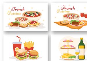 10 French Food Cuisine Restaurant Illustration