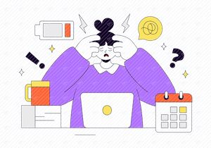 10 Work Burnout Illustration