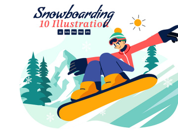 10 Snowboarding Sport Illustration preview picture