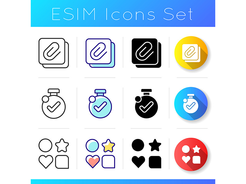 Mobile application interface icons set