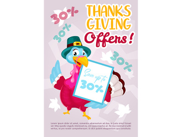 Thanksgiving offers poster vector template preview picture