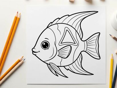 Cute clownfish swimming vector illustration flat design