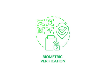 Biometric verification green gradient concept icon preview picture