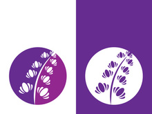 Fresh lavender flower logo vector flat design