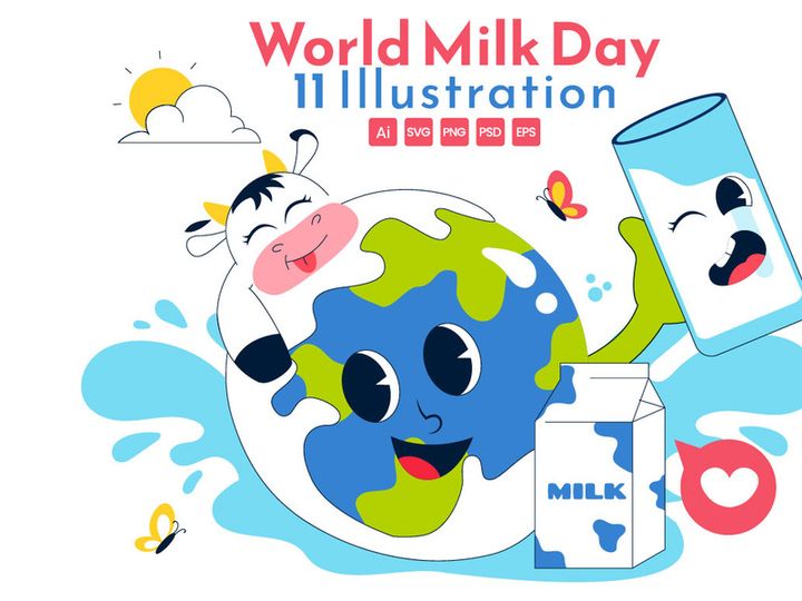 11 World Milk Day Illustration