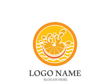 Orange logo design vector icon illustration design