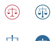 Law firm logo with scales.