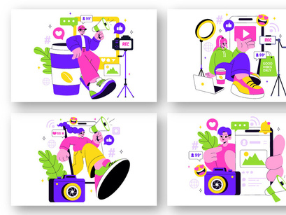 10 Influencers Lifestyle Illustration
