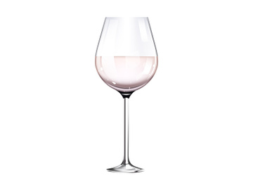 Wineglass with rose alcohol realistic vector illustration preview picture