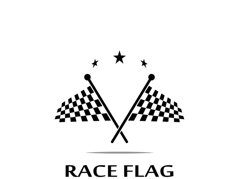 Creative and modern racing flag logo design.