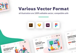 Illustration Startup Teamwork Pack V
