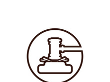 Judge hammer logo and symbol vector