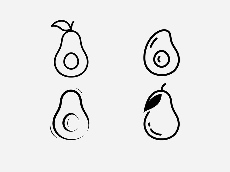 Avocado fruit logo template, healthy food symbols