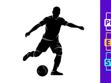 Soccer player kicking a ball in dynamic motion on the field preview picture