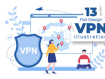 13 VPN or Virtual Private Network Service Illustration preview picture