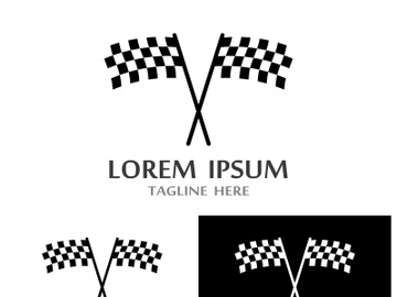 Creative and modern racing flag logo design. preview picture