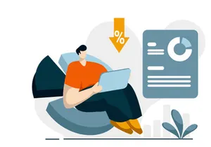 Interest Loan Calculator icon flat Illustration for business finance loan