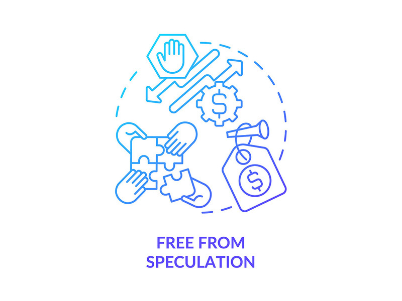Free from speculation blue gradient concept icon