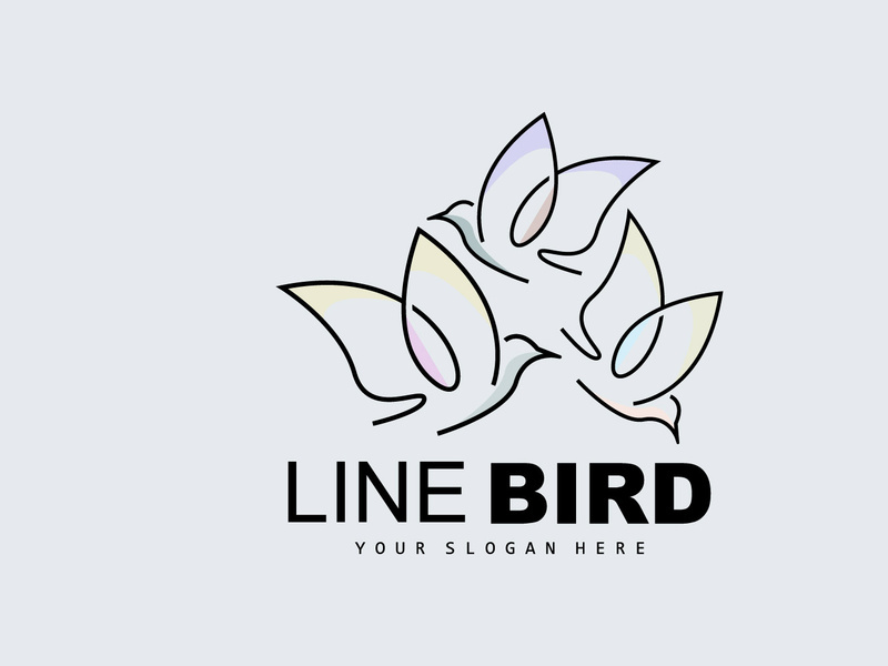 Bird Logo, Vector Hummingbird, Simple Simple line Style Design, Bird Wings Icon Product Brand