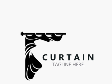 Curtain logo decoration style minimalist elegant vector design illustration preview picture