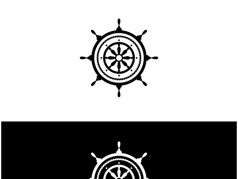 The cruise logo,ship steering logo, boat, yacht, rope, maritime, anchor. Logo for business, sailor, sailing, tourism