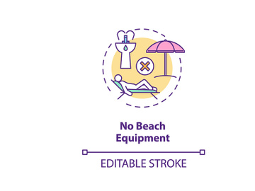 No beach equipment concept icon preview picture