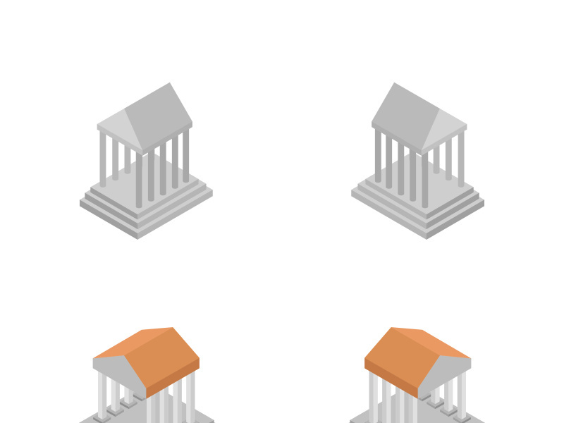 isometric greek temple