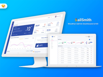 Sailsmith - Weather Admin Dashboard UI Kit (SKETCH) preview picture