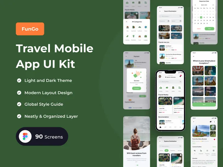 FunGo - Travel Mobile App UI Kit preview picture